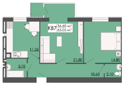 2-кімнатна 65.05 м² в ЖК Родинна казка від 12 000 грн/м², смт Запитів
