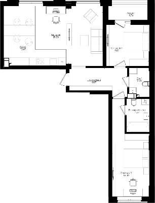 3-кімнатна 77.44 м² в ЖК San Francisco Creative House від 26 700 грн/м², Київ