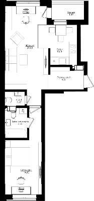 2-кімнатна 54.4 м² в ЖК San Francisco Creative House від 34 950 грн/м², Київ