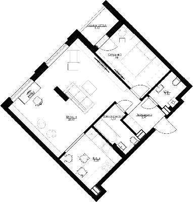 2-кімнатна 62.65 м² в ЖК San Francisco Creative House від 33 075 грн/м², Київ
