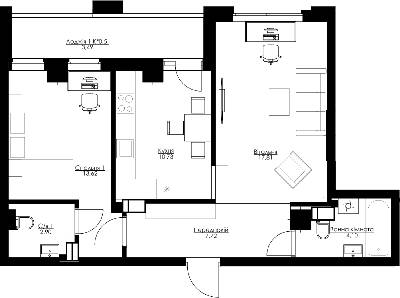 2-кімнатна 60.37 м² в ЖК San Francisco Creative House від 33 075 грн/м², Київ