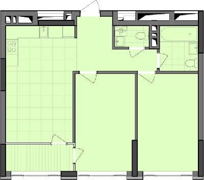 2-кімнатна 67.21 м² в ЖК Dibrova Park від 25 309 грн/м², Київ