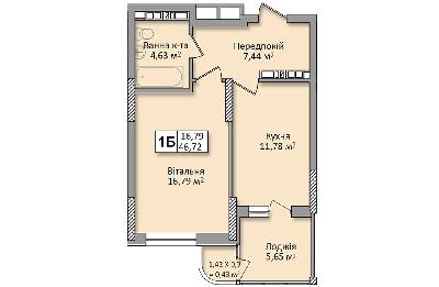 1-комнатная 46.72 м² в ЖК по ул. Ю. Кондратюка от застройщика, Киев