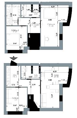 Двухуровневая 102.37 м² в ЖК Bavaria City от 12 000 грн/м², с. Крюковщина