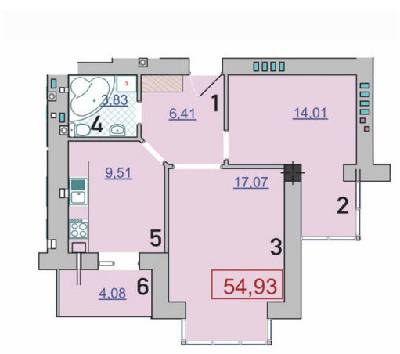 2-кімнатна 54.93 м² в ЖК Квартал Левада від 11 500 грн/м², Івано-Франківськ