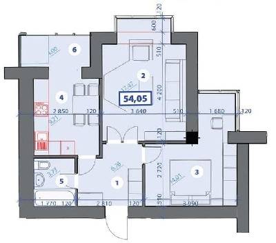 2-комнатная 54.05 м² в ЖК Квартал Галицкий от 12 600 грн/м², Ивано-Франковск