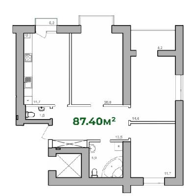 3-кімнатна 87.4 м² в ЖК Містечко Липки від 16 000 грн/м², Івано-Франківськ