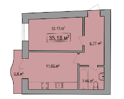 1-комнатная 35.18 м² в ЖК им. Яна от застройщика, Ивано-Франковск
