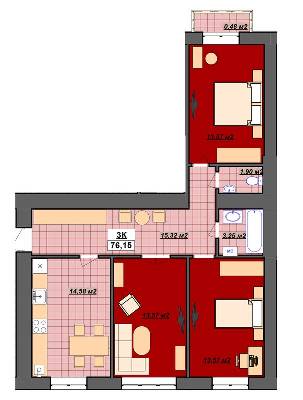 3-кімнатна 76.15 м² в ЖК Гетьманський від 14 200 грн/м², Івано-Франківськ
