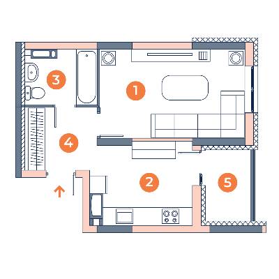 1-кімнатна 35.46 м² в ЖК Orange City від 24 800 грн/м², Київ