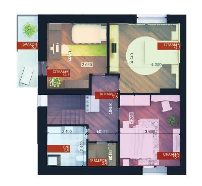 Дуплекс 128.7 м² в КМ Вишня від забудовника, с. Зубра
