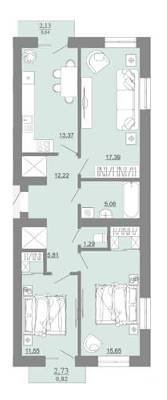 3-комнатная 78.11 м² в ЖК Проект Парк от 13 500 грн/м², г. Пустомыты