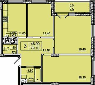 3-комнатная 79.1 м² в ЖК на ул. Круглая, 5А от 15 650 грн/м², Львов