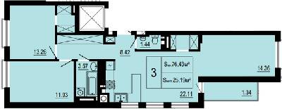 3-комнатная 76.4 м² в ЖК на ул. Ржегоржа, 11А от 22 250 грн/м², Львов