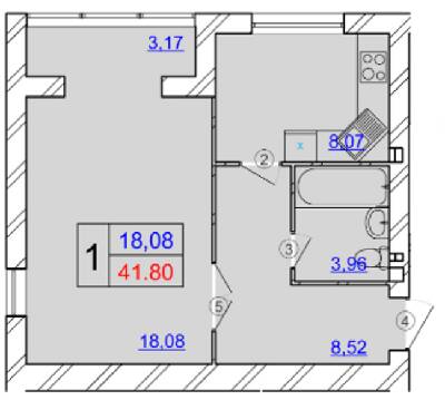 1-комнатная 41.8 м² в ЖК Avila comfort 2 от 9 800 грн/м², Хмельницкий