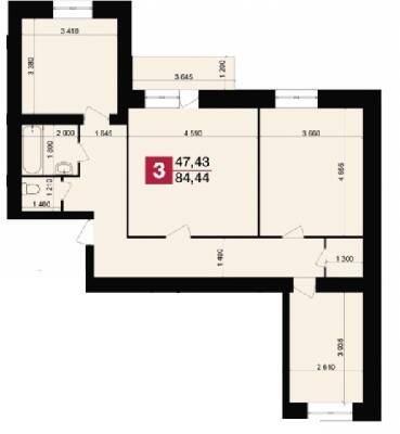 3-комнатная 84.44 м² в ЖК Злагода от 11 000 грн/м², Хмельницкий