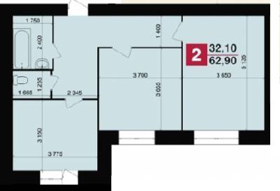 2-комнатная 62.9 м² в ЖК Злагода от 11 000 грн/м², Хмельницкий
