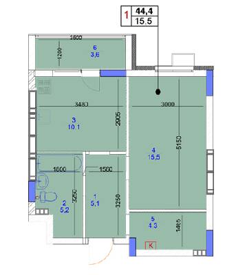 1-комнатная 44.4 м² в ЖК Садочок от 26 000 грн/м², с. Новоселки