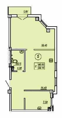 2-комнатная 58.16 м² в ЖК Apart Royal от 24 300 грн/м², Одесса