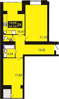 2-комнатная 74.86 м² в ЖК Millennium Hills от 15 000 грн/м², Хмельницкий