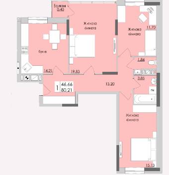3-комнатная 80.21 м² в ЖК Boulevard от 11 250 грн/м², г. Каменец-Подольский