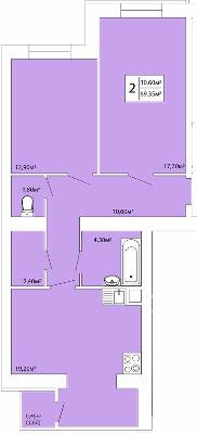 2-комнатная 69.35 м² в ЖК Комфорт-Каменец от 12 250 грн/м², г. Каменец-Подольский