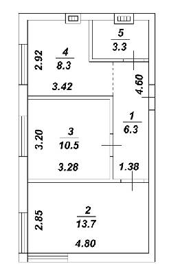 2-комнатная 42.1 м² в КД Женева от 15 700 грн/м², с. Софиевская Борщаговка