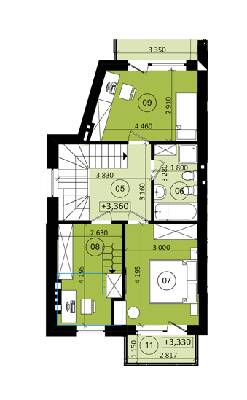 Таунхаус 106.21 м² в КМ Палітра від забудовника, с. Лапаївка