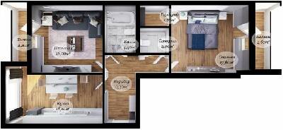 2-комнатная 71.9 м² в ЖК Senator от 16 050 грн/м², Черновцы