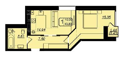 Однокімнатні в ЖК Golden House