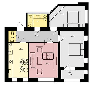 Трикімнатні в ЖК Golden House