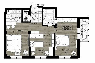 2-комнатная 67.86 м² в ЖК Paradise Life от 24 000 грн/м², Чернигов