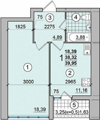 1-комнатная 39.95 м² в ЖК Александровский от 9 900 грн/м², Чернигов