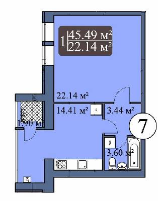 1-кімнатна 45.49 м² в ЖК Мрія Чернігів від 11 400 грн/м², Чернігів