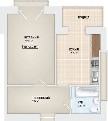 1-кімнатна 42 м² в ЖК Містечко Мануфактура від 13 900 грн/м², Івано-Франківськ
