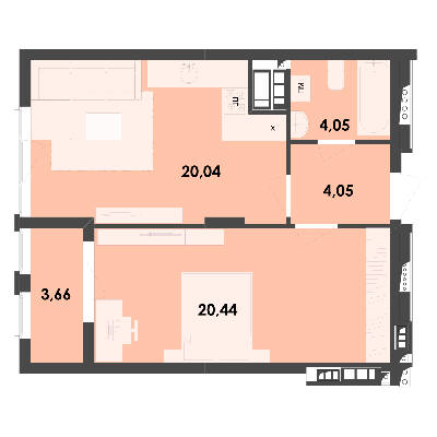 1-комнатная 52.24 м² в ЖК River City от 19 100 грн/м², Житомир
