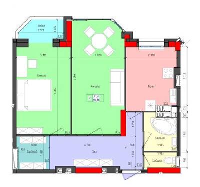 2-комнатная 66.86 м² в ЖК Мистецькі Ворота от 19 500 грн/м², Житомир