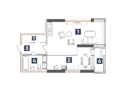 1-кімнатна 40.43 м² в ЖК Central від 22 100 грн/м², Запоріжжя