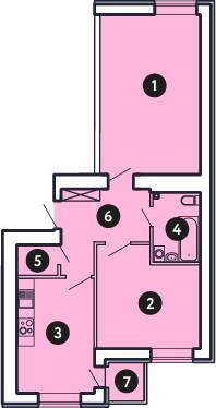 2-кімнатна 57.2 м² в ЖК Comfort City від 37 000 грн/м², Запоріжжя