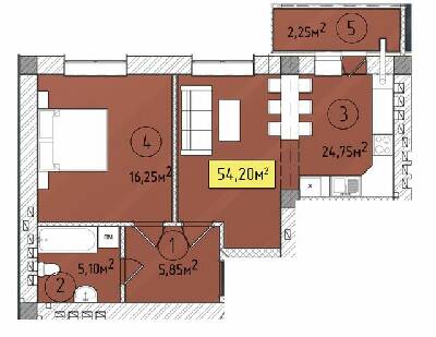 1-кімнатна 54.2 м² в ЖК Modern від 19 700 грн/м², Ужгород