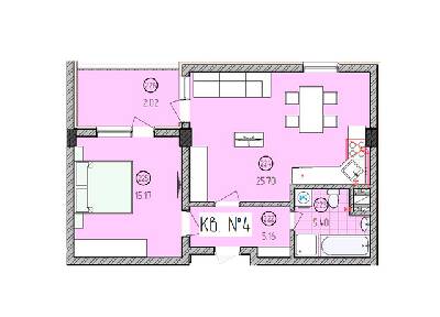 1-кімнатна 53.45 м² в ЖК Закарпатський від забудовника, Ужгород