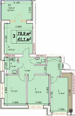 3-комнатная 78.9 м² в ЖК Европейский от 18 600 грн/м², Ровно