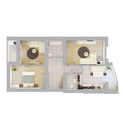 3-комнатная 86.8 м² в ЖК На Щасливому от 14 050 грн/м², Ровно
