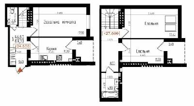 Двухуровневая 89.3 м² в ЖК Сонячний от застройщика, Тернополь