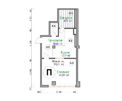 1-комнатная 58.34 м² в ЖК Адмирал от 28 250 грн/м², Николаев