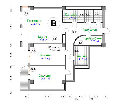 3-кімнатна 123.64 м² в ЖК Адмірал від 28 250 грн/м², Миколаїв
