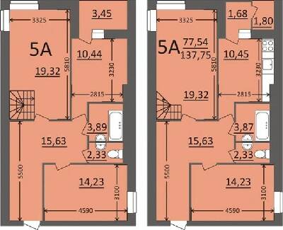 Двухуровневая 137.75 м² в Мкрн Потемкинский от 17 000 грн/м², Николаев