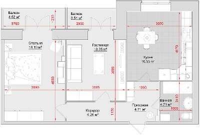 2-комнатная 68 м² в ЖК на ул. Майора Борищака, 17/48 от 17 900 грн/м², г. Кременчуг