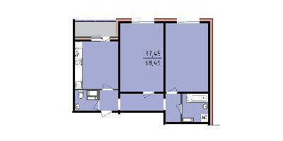 2-комнатная 68.45 м² в ЖК на ул. Параджанова, 7 от 13 000 грн/м², с. Россошенцы