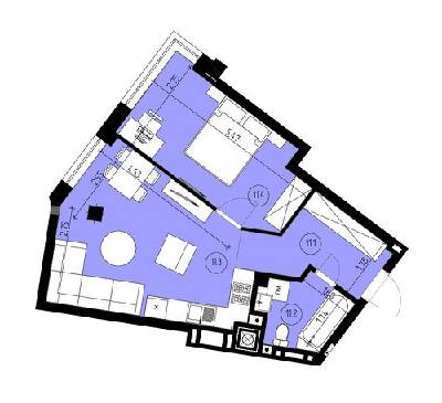 1-комнатная 45.72 м² в ЖК Роланд от застройщика, Львов